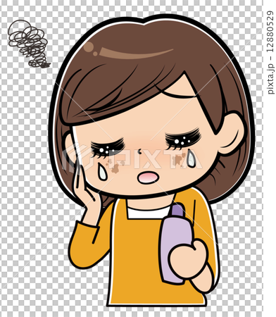 シミに悩む女性 12880529