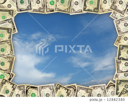 Frame from the dollars on the blue sky 12882380