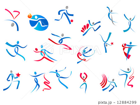 Sportive and dancing people icons Sportive and dancing people icons 12884299