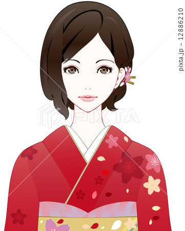 着物　女性　真顔 12886210