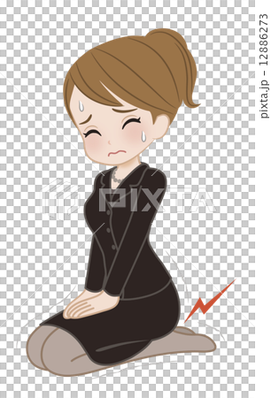 女性 正座 表情 辛い(礼服) 女性 正座 表情 辛い(礼服) 12886273