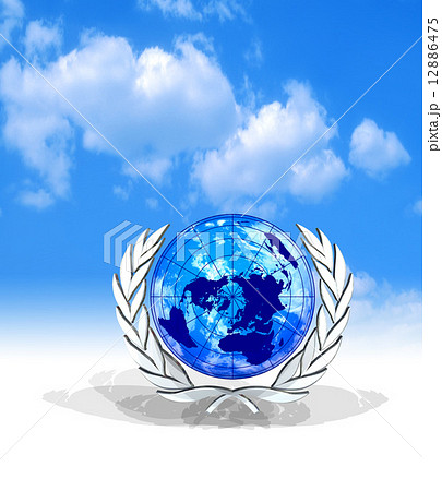 地球と国際連合のマーク 12886475
