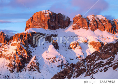 Winter landscape of high snowy mountains  12887658