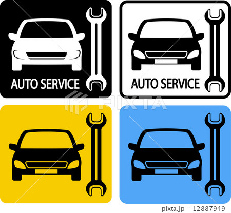 set of auto service icons 12887949