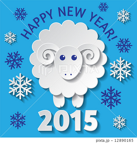 New Year card with a Sheep 12890165