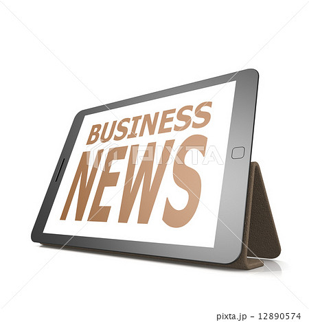 Tablet with business news word Tablet with business news word 12890574