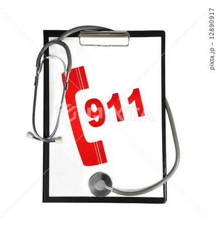 clipboard with 911 sign 12890917