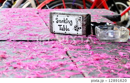 Smoking Table Area and Ashtray Smoking Table Area and Ashtray 12891620
