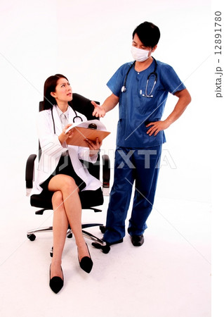 Medical, Professional Doctor with white uniform, Surgeon with Blue Uniform, Mask, Files, Paper,Joyfu Medical, Professional Doctor with white uniform, Surgeon with Blue Uniform, Mask, Files, Paper,Joyfu 12891780