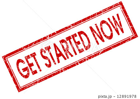 get started now red square stamp isolated on white background 12891978