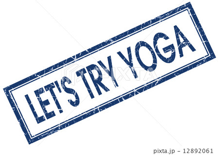 Lets Try Yoga Blue Square Stamp Isolated On のイラスト素材 1261