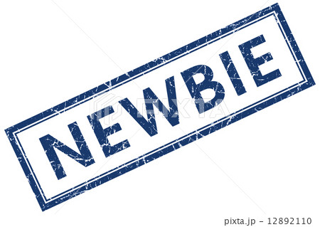 newbie blue square stamp isolated on white background 12892110