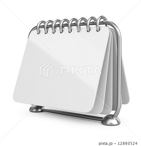 Blank paper calendar. 3D Icon isolated on white background Blank paper calendar. 3D Icon isolated on white background 12893524