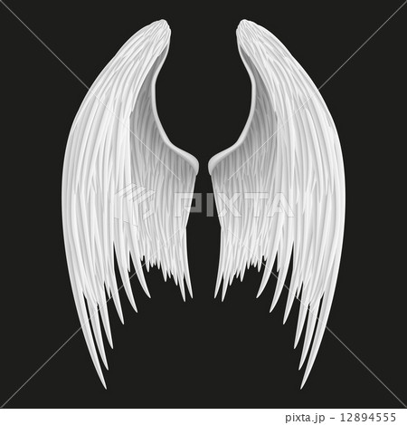 White folded angel wings.のイラスト素材 [12894555] - PIXTA