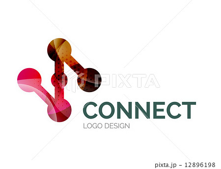 Connection icon logo design made of color pieces Connection icon logo design made of color pieces 12896198