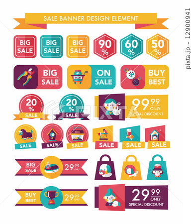Pet sale banner flat design background set, eps10 12900941
