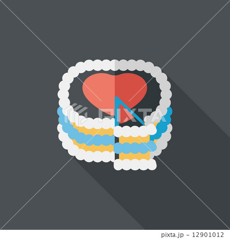 Valentine's Day cake flat icon with long shadow,eps10 Valentine's Day cake flat icon with long shadow,eps10 12901012
