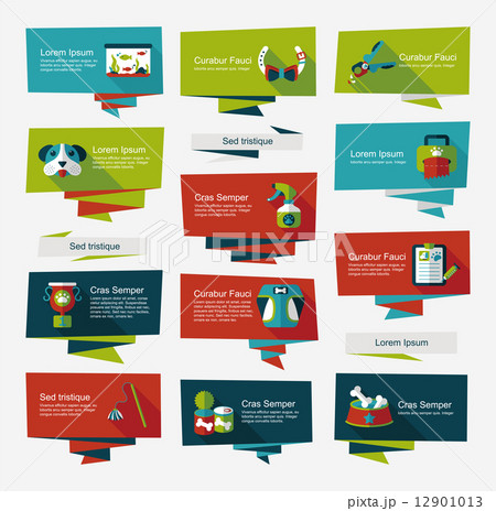 Pet flat banner design background set, eps10 Pet flat banner design background set, eps10 12901013