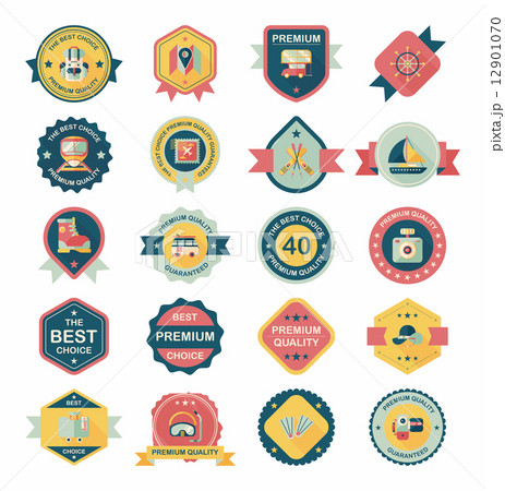 Travel badge banner design flat background set, eps10 Travel badge banner design flat background set, eps10 12901070