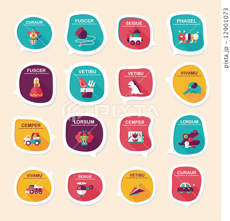 Toy speech bubble banner design flat background set, eps10 12901073