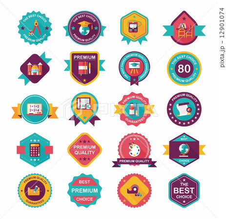 School badge banner design flat background set, eps10 School badge banner design flat background set, eps10 12901074