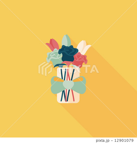 Valentine's Day flower flat icon with long shadow,eps10 Valentine's Day flower flat icon with long shadow,eps10 12901079