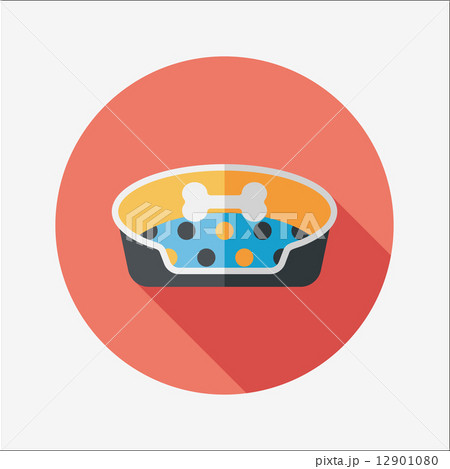 Pet bed flat icon with long shadow,eps10 12901080