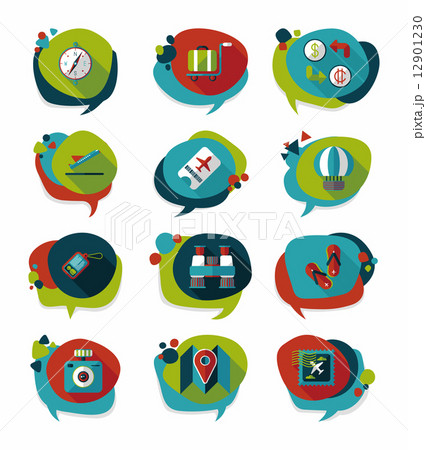 Travel bubble speech banner design flat background set, eps10 Travel bubble speech banner design flat background set, eps10 12901230