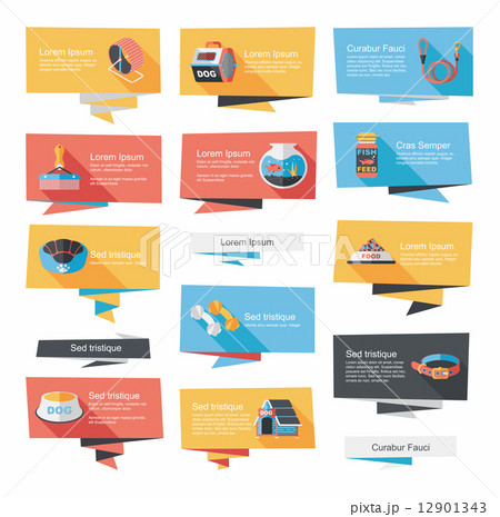 Pet flat banner design background set, eps10 Pet flat banner design background set, eps10 12901343