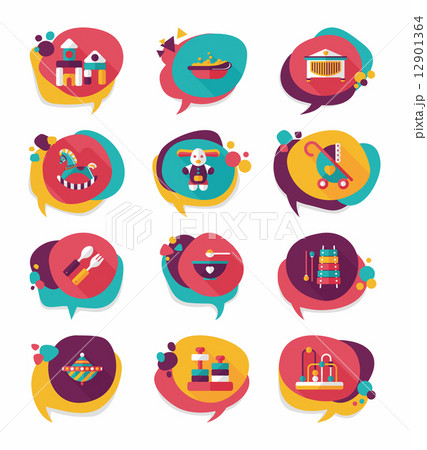 baby bubble speech banner design flat background set, eps10 baby bubble speech banner design flat background set, eps10 12901364