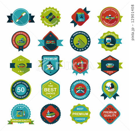 Pet badge flat banner design background set, eps10 Pet badge flat banner design background set, eps10 12901408