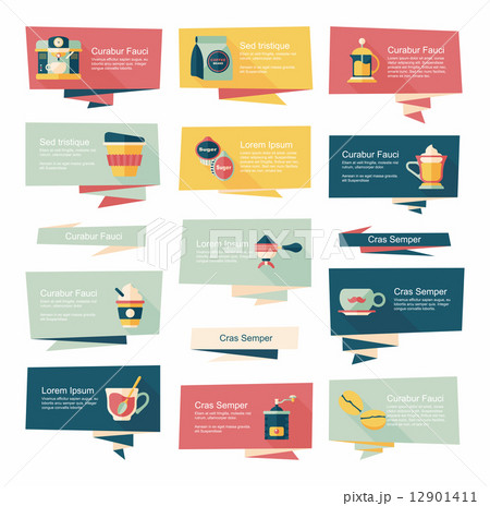 Coffee flat banner background set, eps10 Coffee flat banner background set, eps10 12901411