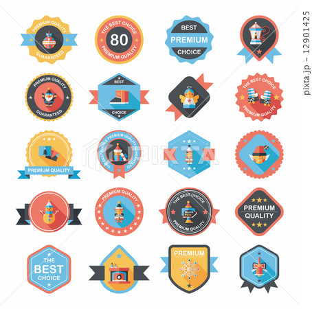 Christmas badge banner design flat background set, eps10 Christmas badge banner design flat background set, eps10 12901425