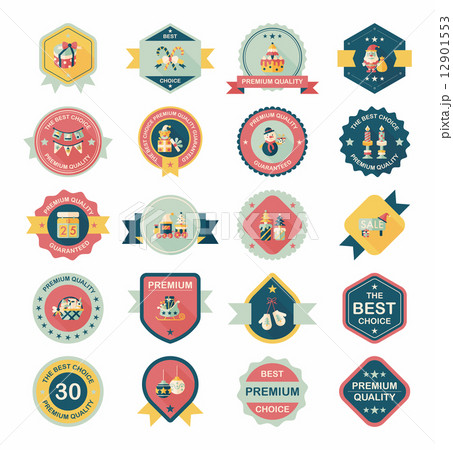 Christmas badge banner design flat background set, eps10 Christmas badge banner design flat background set, eps10 12901553