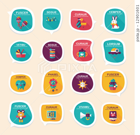baby bubble speech banner design flat background set, eps10 12901601