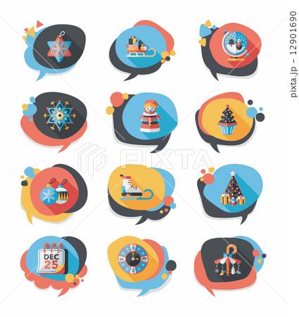 Christmas bubble speech banner design flat background set, eps10 Christmas bubble speech banner design flat background set, eps10 12901690