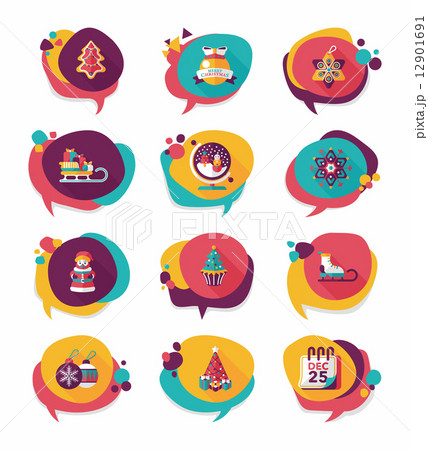 Christmas bubble speech banner design flat background set, eps10 Christmas bubble speech banner design flat background set, eps10 12901691