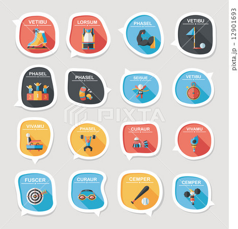 Sport speech bubble flat banner design background set, eps10 Sport speech bubble flat banner design background set, eps10 12901693