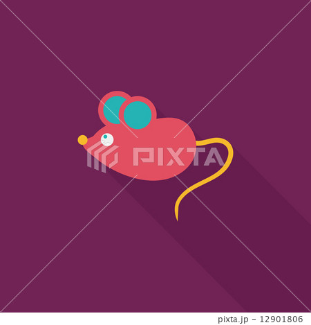 Pet mouse flat icon with long shadow,eps10 Pet mouse flat icon with long shadow,eps10 12901806