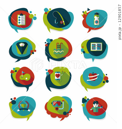 Sport speech bubble flat banner design background set, eps10 12901857