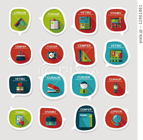 School bubble speech banner design flat background set, eps10 School bubble speech banner design flat background set, eps10 12901861