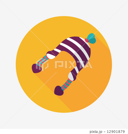 Valentine's Day winter hat flat icon with long shadow,eps10 12901879