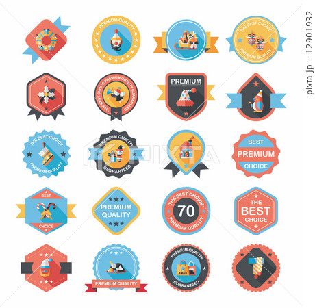 Christmas badge banner design flat background set, eps10 Christmas badge banner design flat background set, eps10 12901932