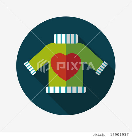 Valentine's Day clothes flat icon with long shadow,eps10 12901957