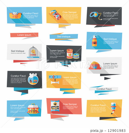 Pet flat banner design background set, eps10 Pet flat banner design background set, eps10 12901983