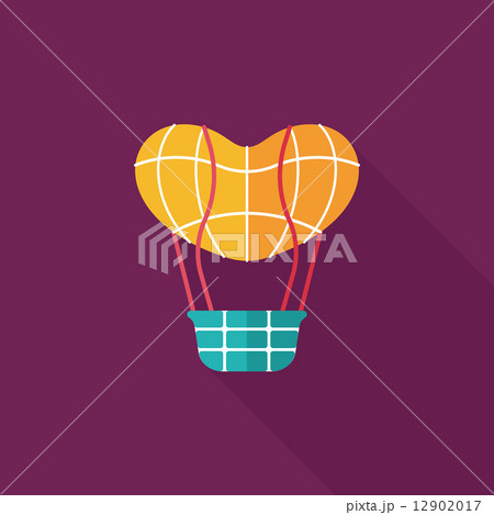 Valentine's Day hot air ballon flat icon with long shadow,eps10 Valentine's Day hot air ballon flat icon with long shadow,eps10 12902017
