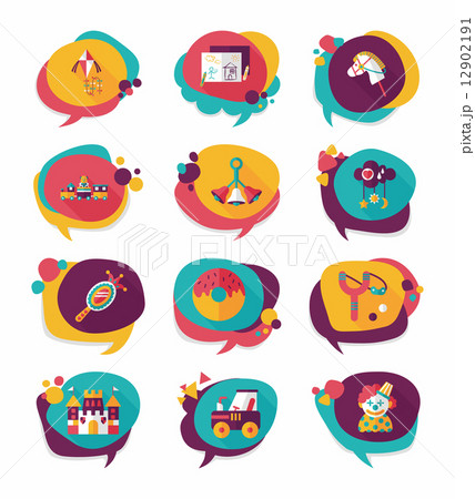 Toy speech bubble banner design flat background set, eps10 12902191