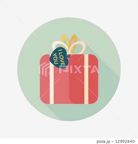 Valentine's Day present flat icon with long shadow,eps10 Valentine's Day present flat icon with long shadow,eps10 12902840