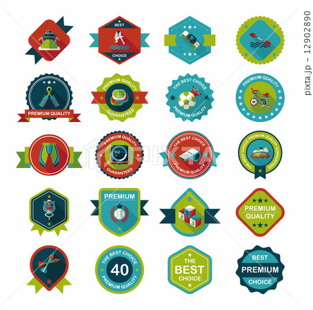 Sport badge flat banner design background set, eps10 12902890