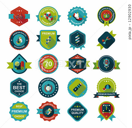 Sport badge flat banner design background set, eps10 12902930